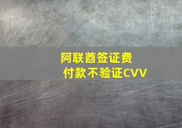 阿联酋签证费 付款不验证CVV